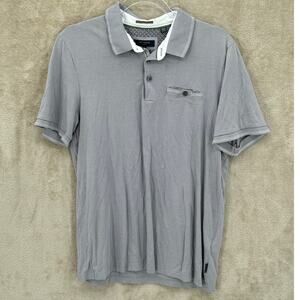 Ted Baker Shirt Mens 4 Large Gray Tortila Polo Cotton Modal Casual Preppy Office